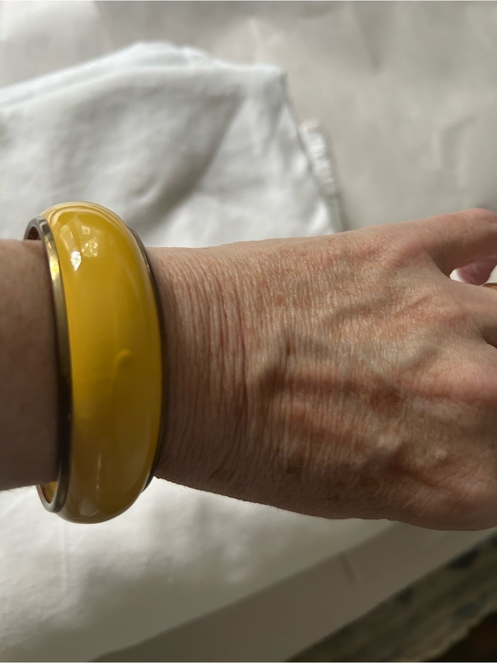 Yellow Resin Bangle Bracelet